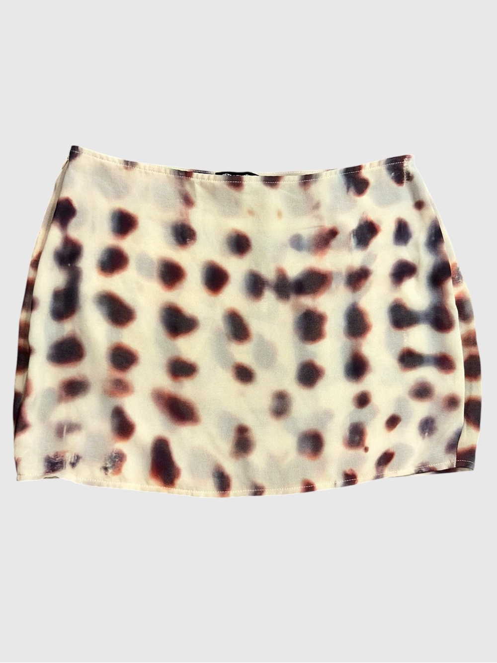 PrettyLittleThing Cream Abstract Chiffon Shell Print Mini Skirt NWT